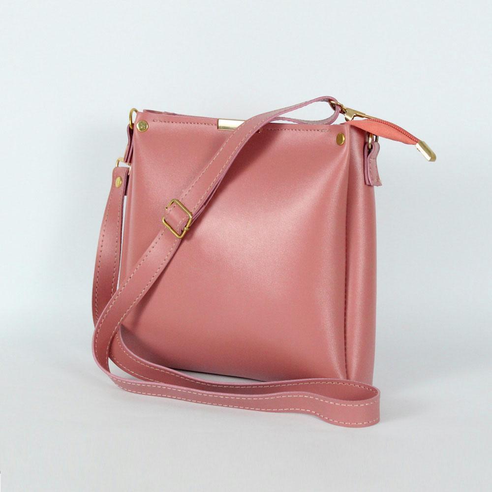 Peach Pink Crossbody Leather Bag for Women | Compact & Stylish Shoulder Bag by ApnaBag.shop