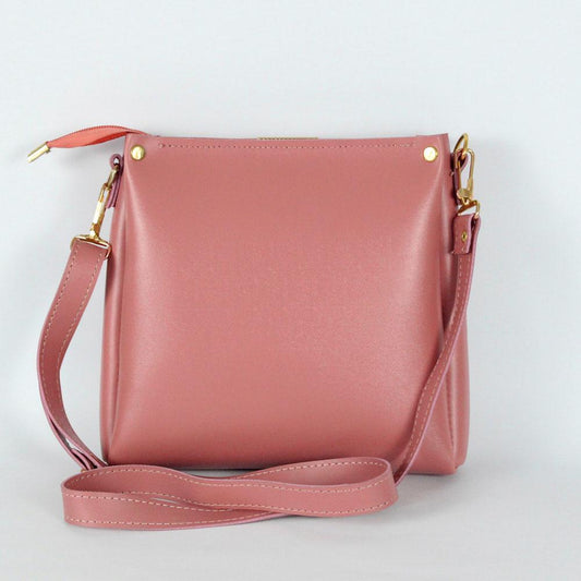 Peach Pink Crossbody Leather Bag for Women | Compact & Stylish Shoulder Bag by ApnaBag.shop