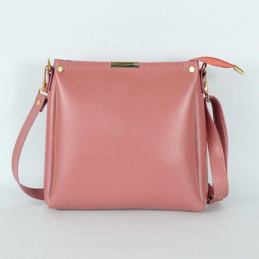 Peach Pink Crossbody Leather Bag for Women | Compact & Stylish Shoulder Bag by ApnaBag.shop