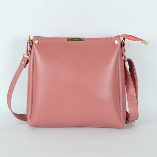Peach Pink Crossbody Leather Bag for Women | Compact & Stylish Shoulder Bag by ApnaBag.shop