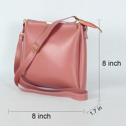Peach Pink Crossbody Leather Bag for Women | Compact & Stylish Shoulder Bag by ApnaBag.shop