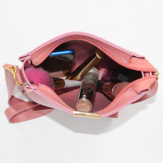 Peach Pink Crossbody Leather Bag for Women | Compact & Stylish Shoulder Bag by ApnaBag.shop