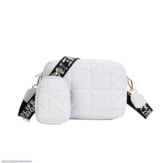 Trendy White Quilted Crossbody Bag with Mini Pouch – Casual & Stylish Sling | ApnaBag.shop