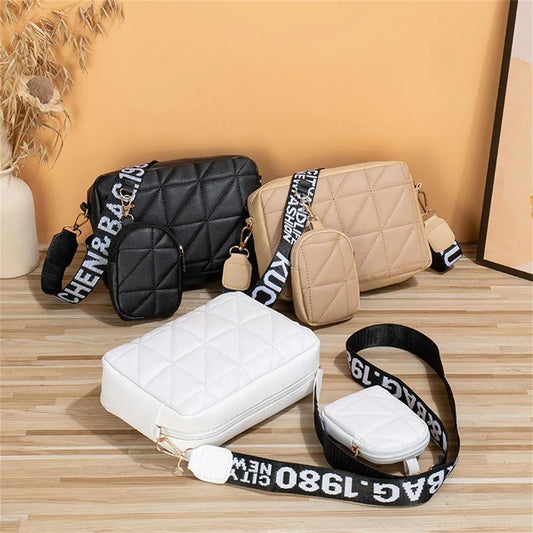 Trendy White Quilted Crossbody Bag with Mini Pouch – Casual & Stylish Sling | ApnaBag.shop