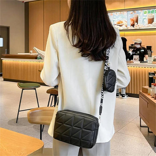Trendy White Quilted Crossbody Bag with Mini Pouch – Casual & Stylish Sling | ApnaBag.shop
