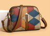 Trendy Geometric Pattern Crossbody Bag – Multi-Color PU Leather Shoulder Purse for Women