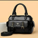 Bold Black Buckled Handbag – Studded PU Leather Satchel | ApnaBag.shop