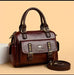 Vintage Brown Buckle Handbag – Studded PU Leather Satchel | ApnaBag.shop