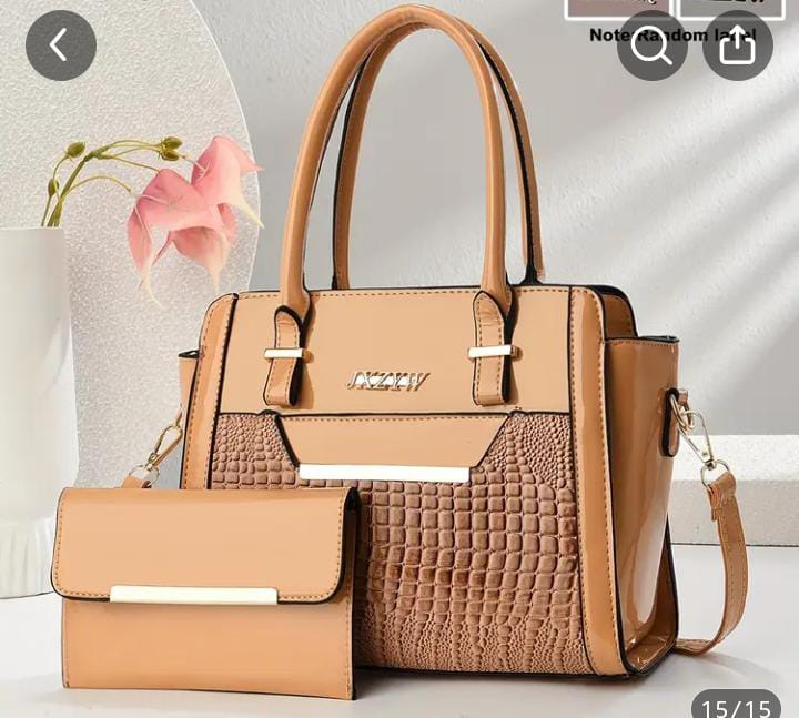 Textured Beige 2-Piece Handbag & Wallet Set for Women | ApnaBag.shop
