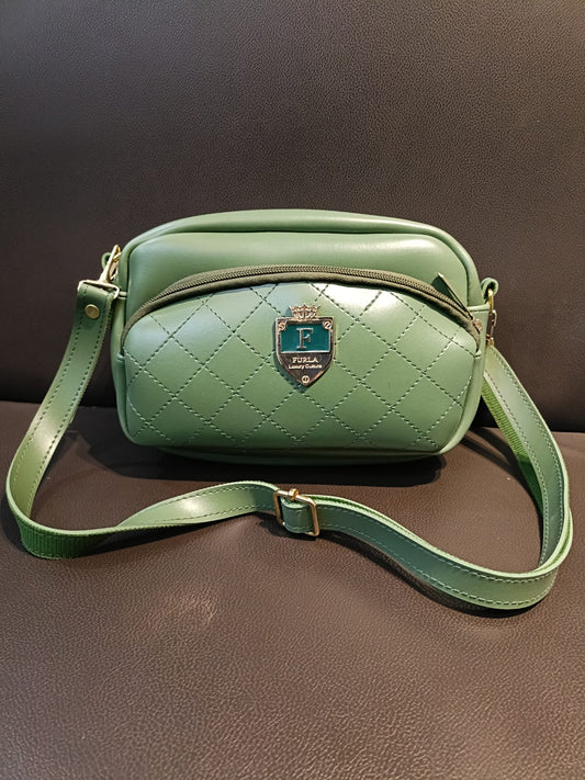 Green Quilted Crossbody Bag – Furla Luxury Charm Design – ApnaBag.shop