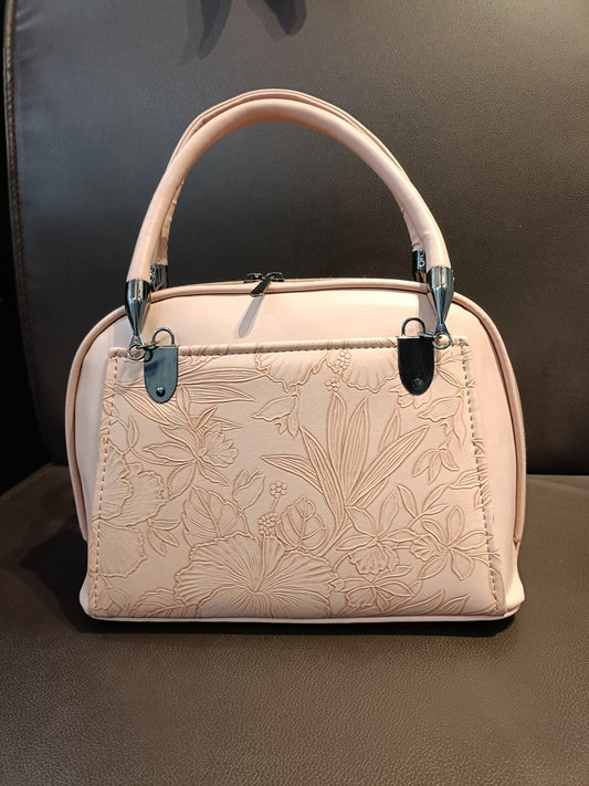 Floral Texture Light Pink Handbag – Elegant Daily Style