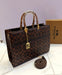 Luxury Designer Coach Handbag – Premium Brown Signature Tote with Gold Chain