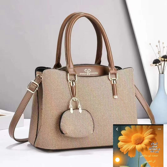 👜 Elegant Women’s Handbag – Premium Textured Design with Mini Purse | Shoulder & Top Handle Bag