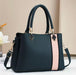 Elegant Black Handbag for Women | Dual Carry with Shoulder Strap | Trendy Pink Accent | Perfect for All Occasions