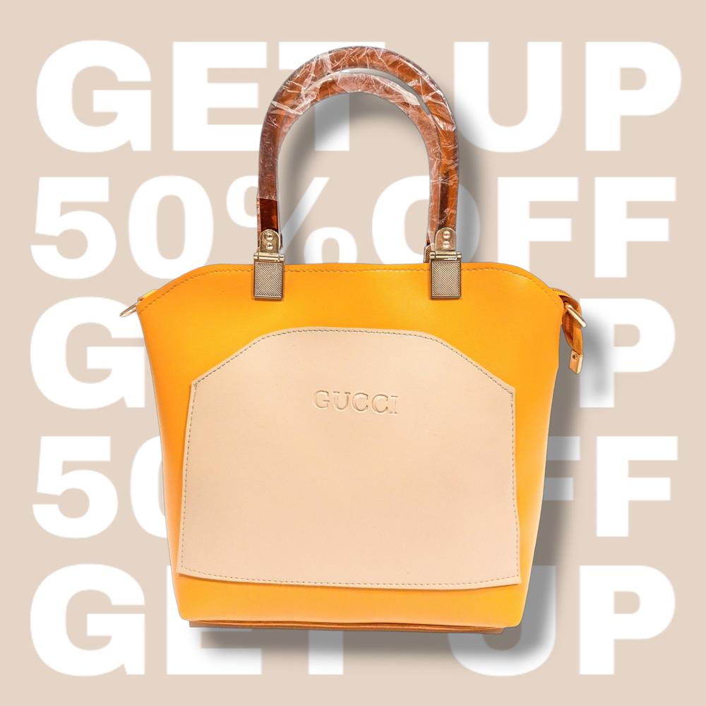 GUCCI Inspired Elegant Yellow & Beige Handbag for Women | Stylish Two-Tone Shoulder Bag | Premium Designer Look