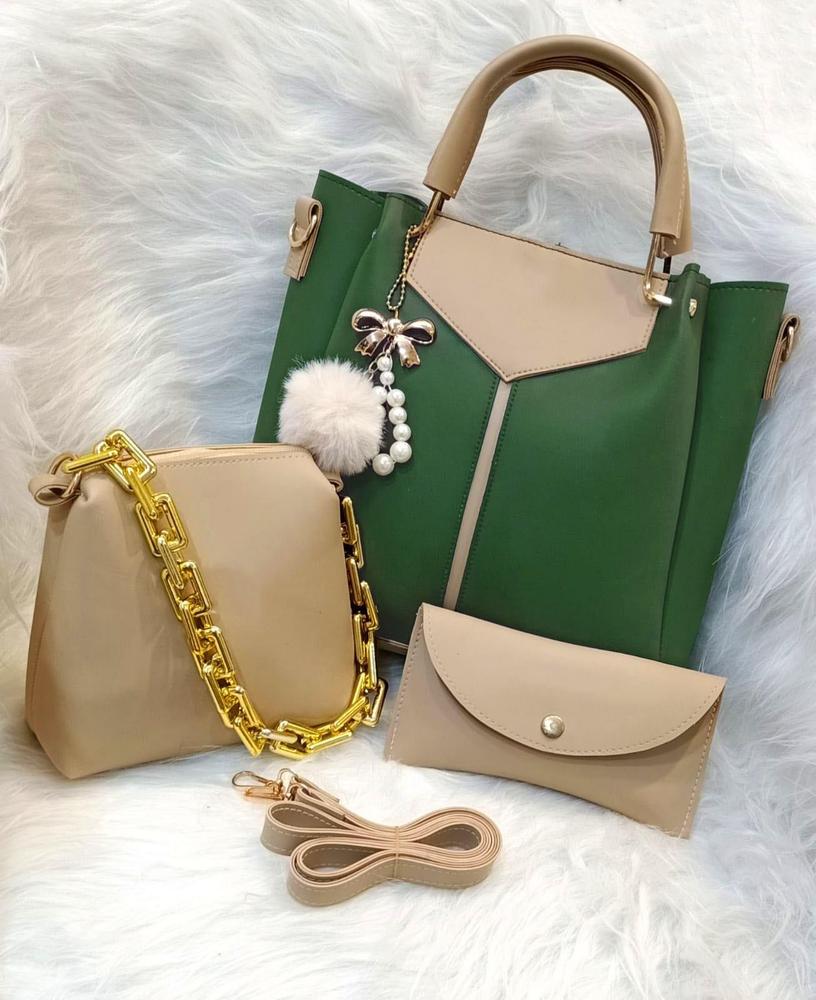 Luxury 3-Piece Designer Handbag Set for Women – Trendy Tote, Chain Sling & Wallet | ApnaBag.shop**