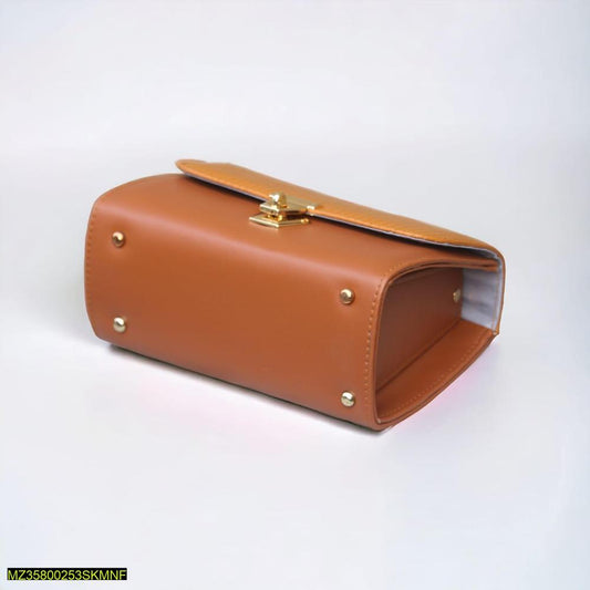 Brown & Tan Chain Strap Shoulder Bag – Stylish Leather Look Crossbody | ApnaBag.shop