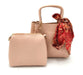 Peach Ladies Handbag Set with Red Printed Scarf – 2-in-1 Stylish Tote & Crossbody | ApnaBag.shop
