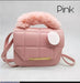 Soft Pink Furry Handle Crossbody Bag for Women – Trendy Quilted Sling Purse | ApnaBag.shop