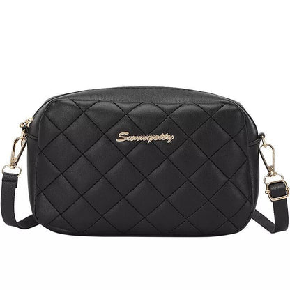 Quilted PU Leather Crossbody Bag for Women – Elegant Shoulder Sling in Black, White & Pink | ApnaBag.shop