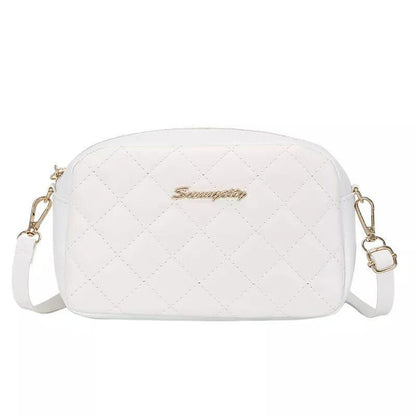 Quilted PU Leather Crossbody Bag for Women – Elegant Shoulder Sling in Black, White & Pink | ApnaBag.shop