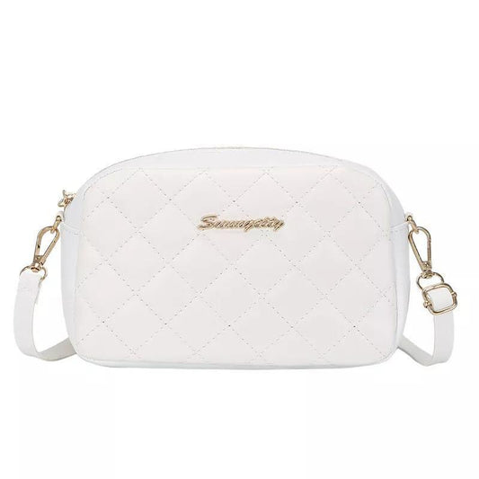 Quilted PU Leather Crossbody Bag for Women – Elegant Shoulder Sling in Black, White & Pink | ApnaBag.shop