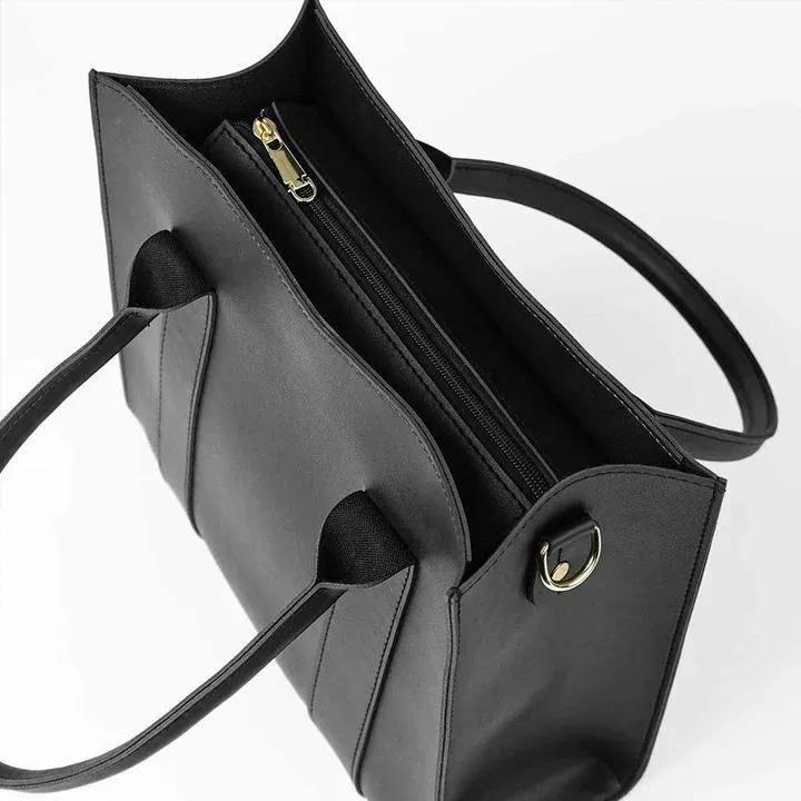 Black 2-Piece Leather Look Handbag Set | ApnaBag.shop