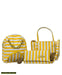 Yellow & White 4-in-1 Bag Combo Set – Trendy Striped Collection | ApnaBag.shop