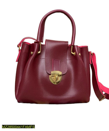Elegant Maroon Leather Handbag for Women – Stylish & Durable