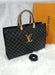 Premium Louis Vuitton Checkered Handbag – Elegant Black & Gold Finish