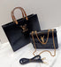 2-IN-1 BLACK CROC-TEXTURE HANDBAG & CLUTCH SET – DESIGNER STYLE | ELEGANT & VERSATILE