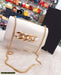 Luxury White Shoulder Bag | Gold Chain Strap | Elegant Evening Purse