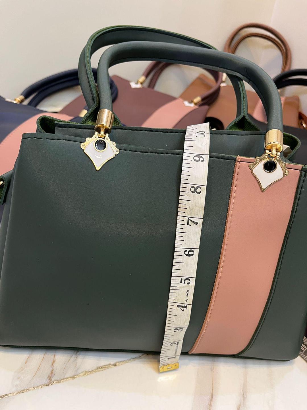 Elegant Two-Tone Handbag | Premium PU Leather | Chic & Versatile Design